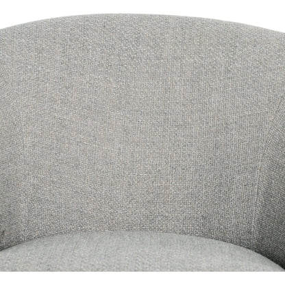 Sandie Swivel Chair by Four Hands in gibson silver and tawny oak. Made from 97% polyester, 3% acrylic, solid oak, poplar plywood in a modern style.