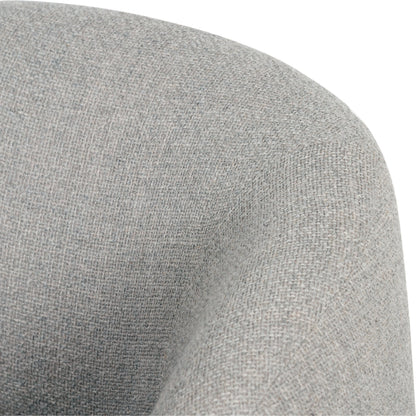 Sandie Swivel Chair by Four Hands in gibson silver and tawny oak. Made from 97% polyester, 3% acrylic, solid oak, poplar plywood in a modern style.