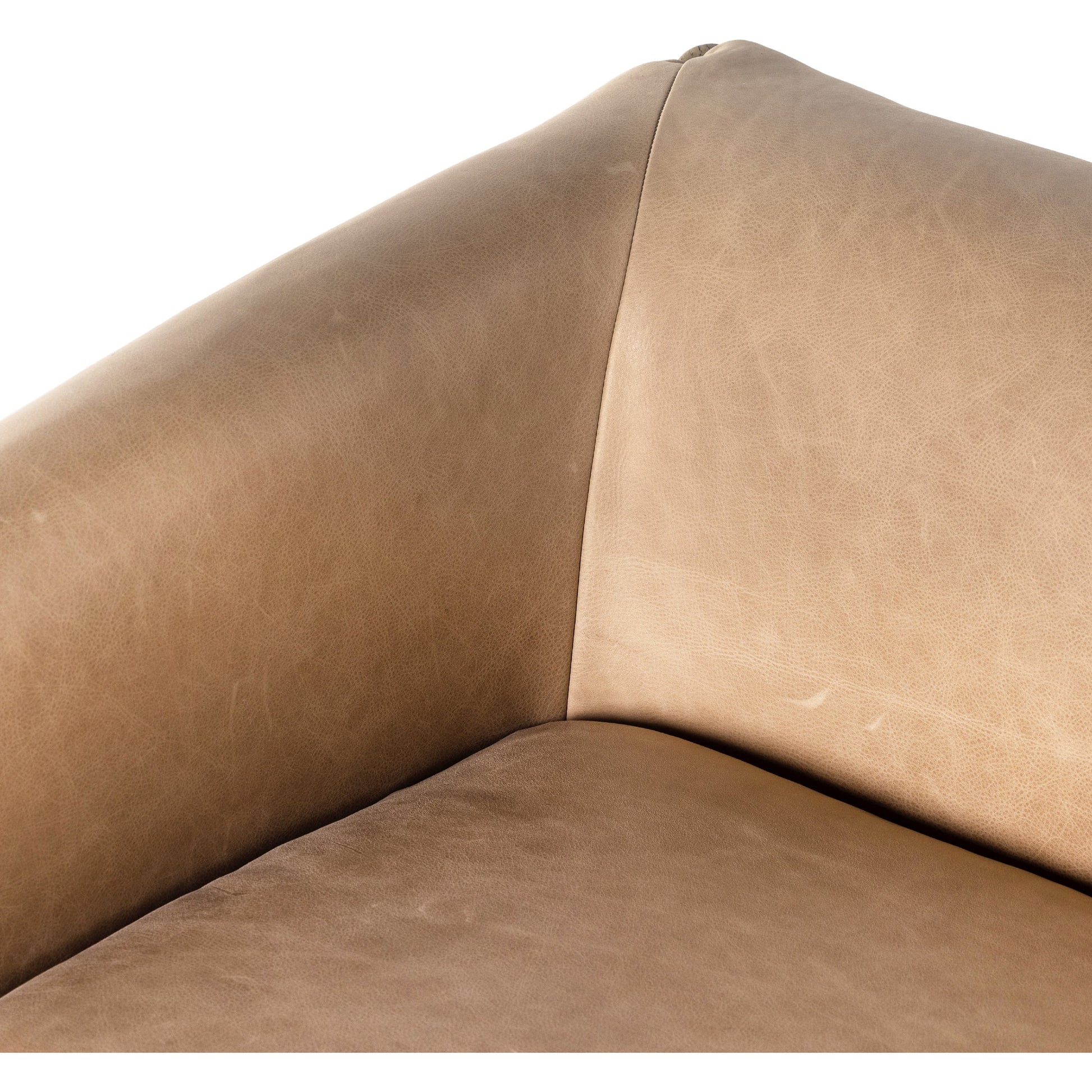 Idris Chair by Four Hands in palermo nude and tawny oak. Made from top grain leather, solid oak, poplar plywood in a modern style.