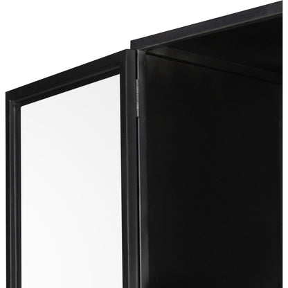 Shadow Box Cabinet by Four Hands in black, weathered bronze. Made from iron in a modern style.