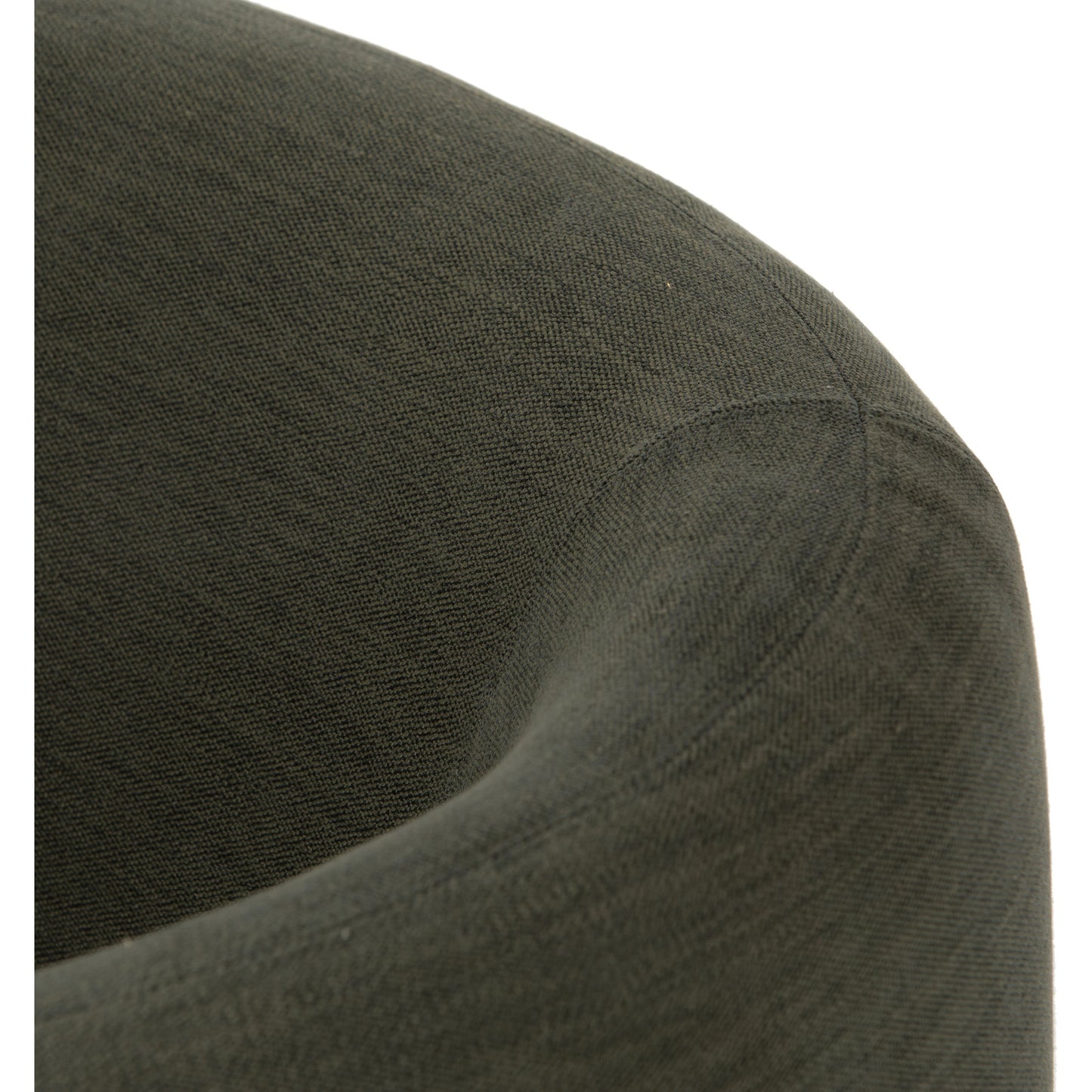 009 SI-1798986 | Closeup | Calista Swivel Chair by Four Hands in atlantis moss. Made from 90% polyester, 10% viscose (rayon), oak veneer, rubberwood plywood in a modern style.