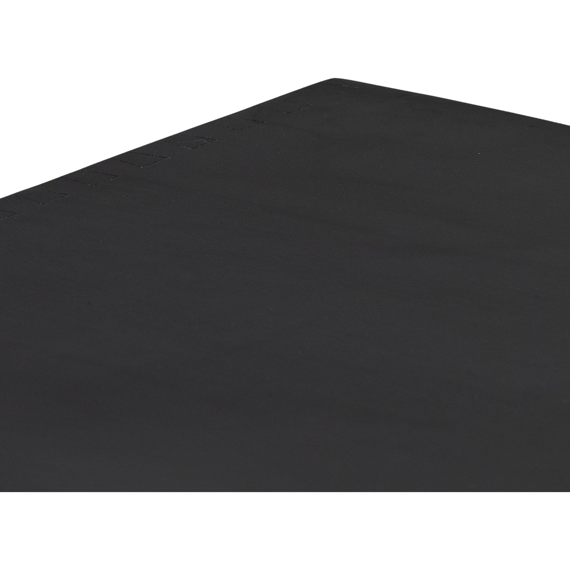 Isador Bar Cabinet by Four Hands in black wash poplar, natural iron, black leather and black wash poplar. Made from solid poplar, top grain leather in a modern style.