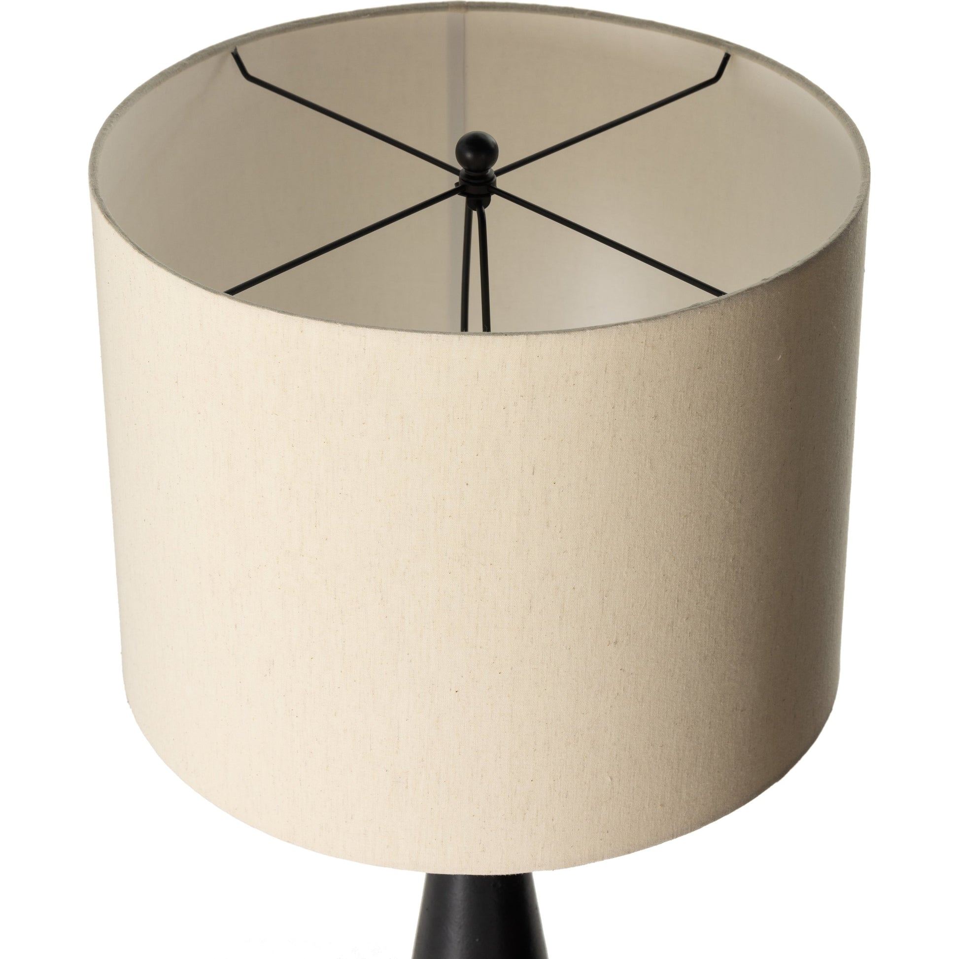 Innes Floor Lamp by Four Hands in matte black. Made from aluminum, 100% cotton in a modern style.