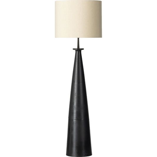 Innes Floor Lamp by Four Hands in matte black. Made from aluminum, 100% cotton in a modern style.