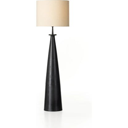 Innes Floor Lamp by Four Hands in matte black. Made from aluminum, 100% cotton in a modern style.