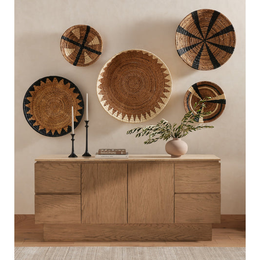 Jaylen Sideboard by Four Hands in yucca oak. Made from oak veneer in a cottage & farmhouse style.