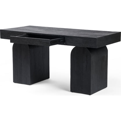 Keane Desk by Four Hands in reclaimed natural elm. Made from solid reclaimed elm, solid nettlewood in a modern style.