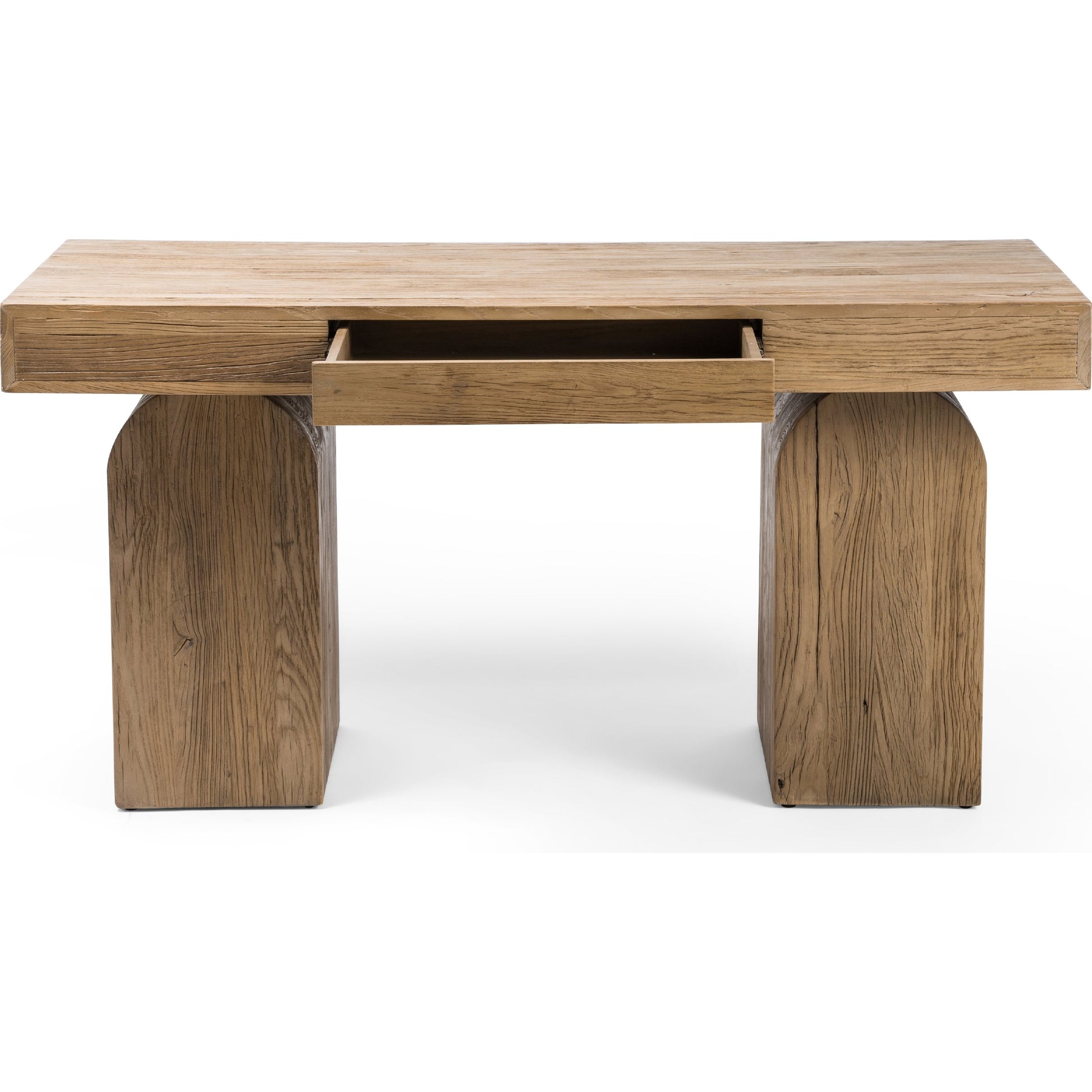 Keane Desk by Four Hands in reclaimed natural elm. Made from solid reclaimed elm, solid nettlewood in a modern style.