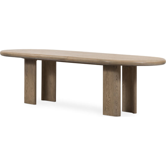 Jaylen Extension Dining Table by Four Hands. Made from oak veneer, solid oak in a modern style.