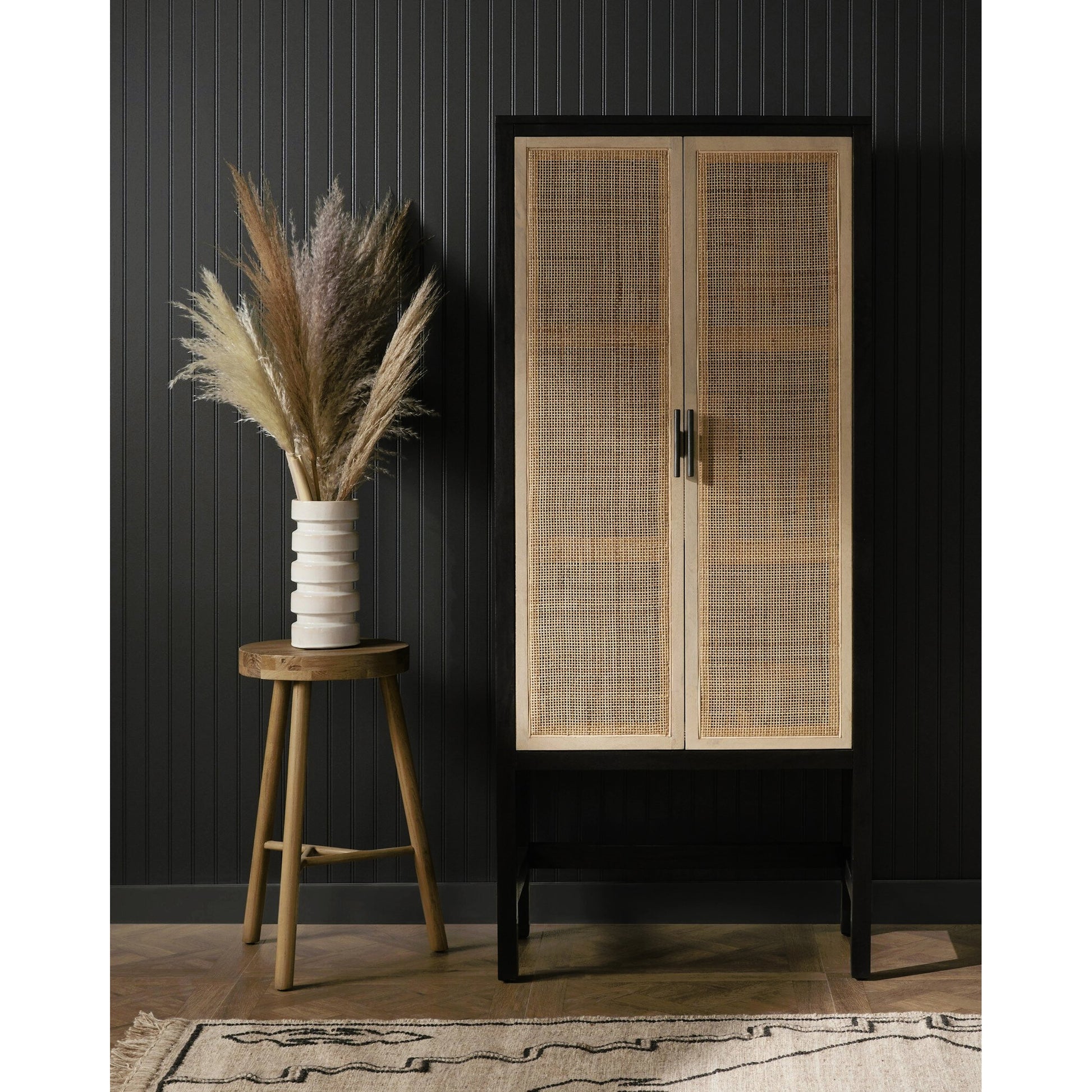 Caprice Narrow Cabinet by Four Hands. Made from cane, solid mango in a cottage & farmhouse style.