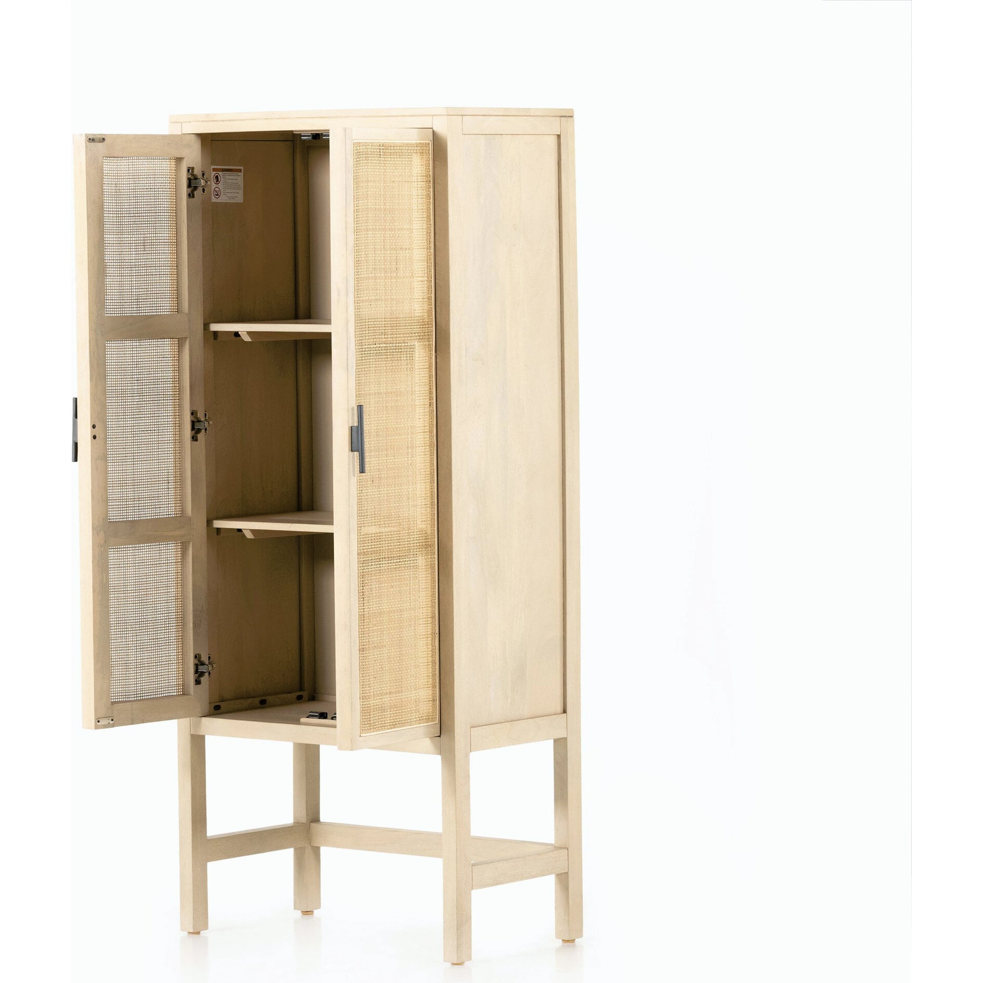 Caprice Narrow Cabinet by Four Hands. Made from cane, solid mango in a cottage & farmhouse style.