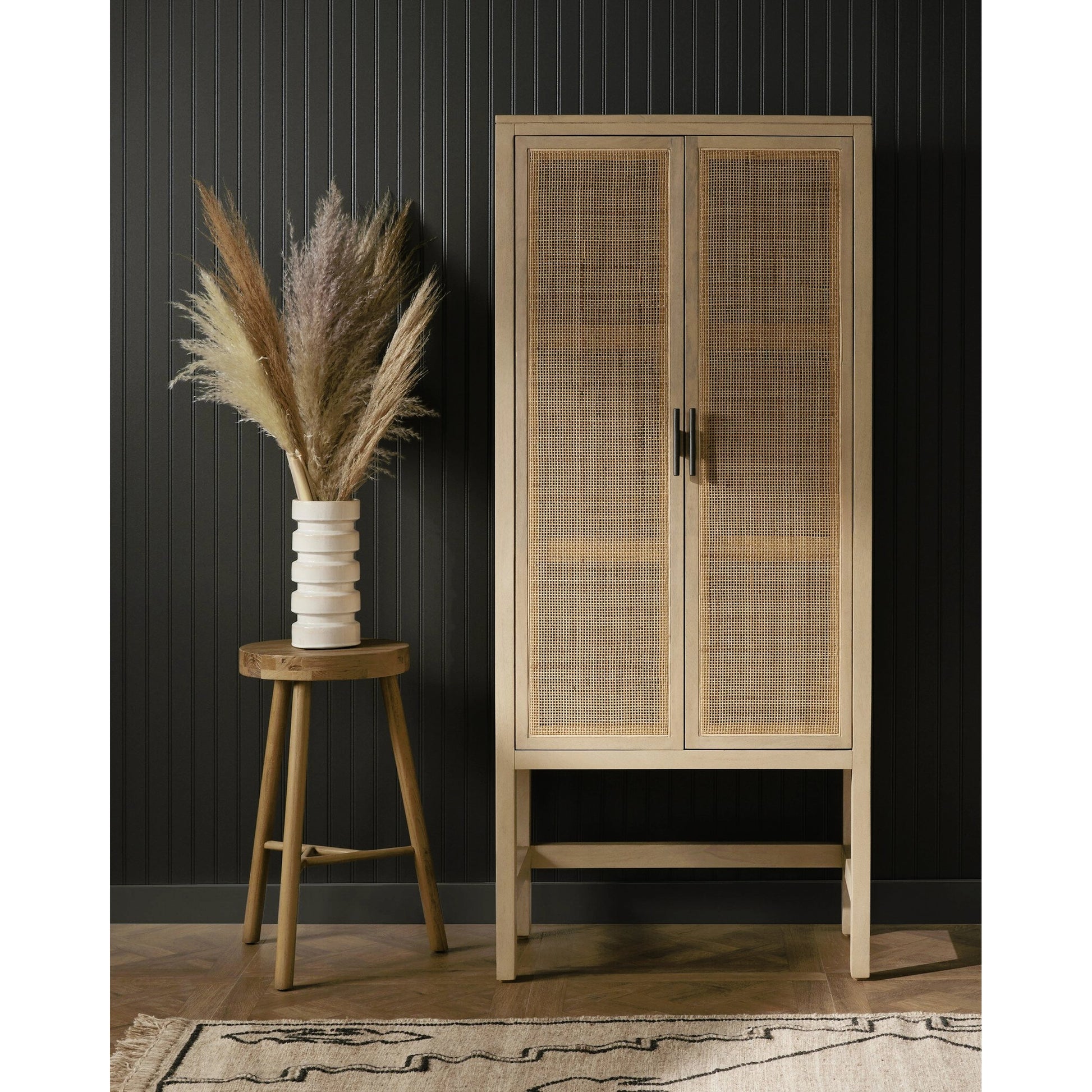 Caprice Narrow Cabinet by Four Hands. Made from cane, solid mango in a cottage & farmhouse style.