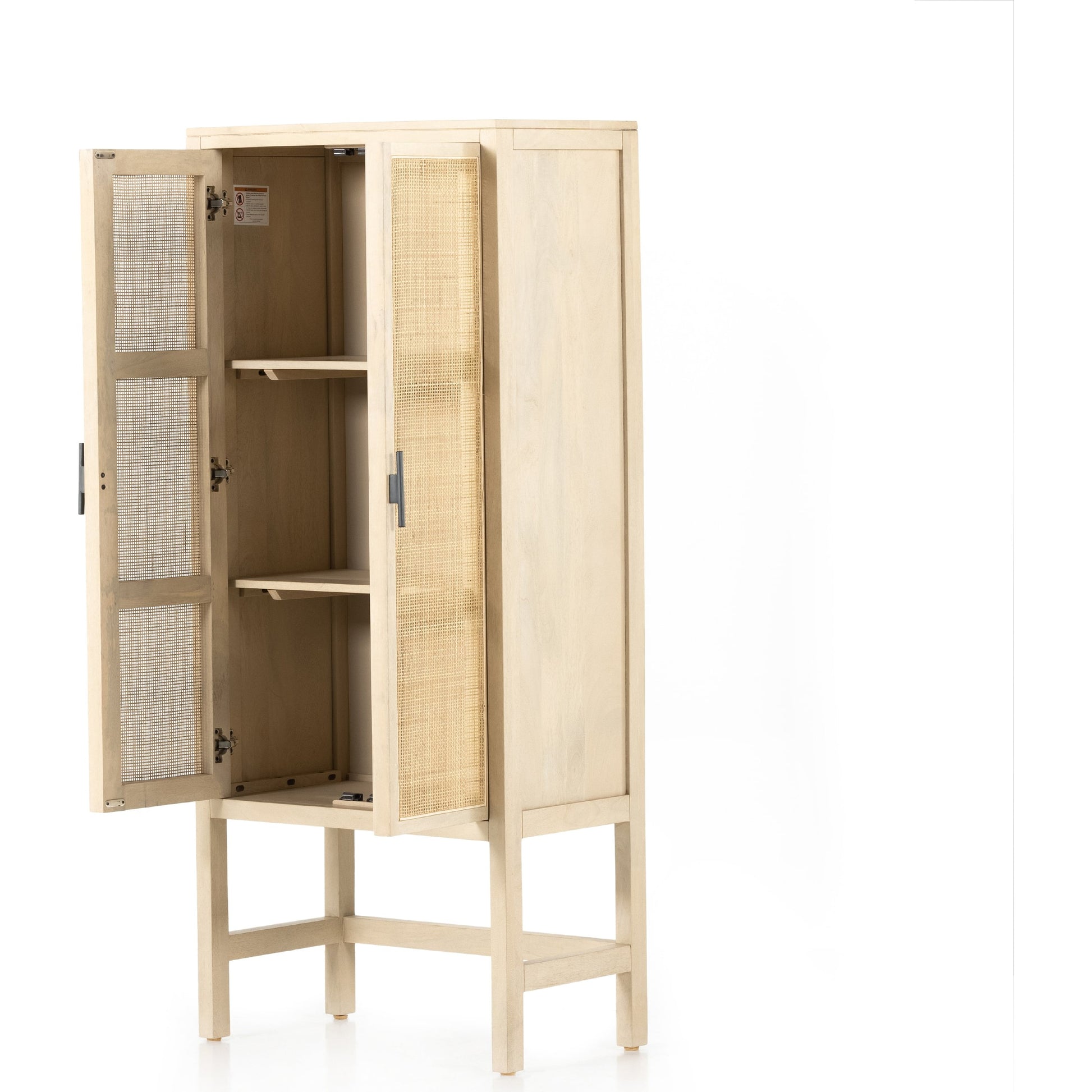 Caprice Narrow Cabinet by Four Hands. Made from cane, solid mango in a cottage & farmhouse style.