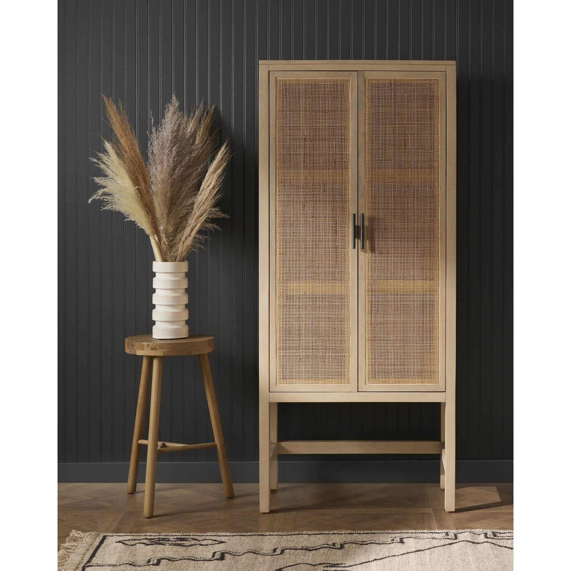 Caprice Narrow Cabinet by Four Hands. Made from cane, solid mango in a cottage & farmhouse style.