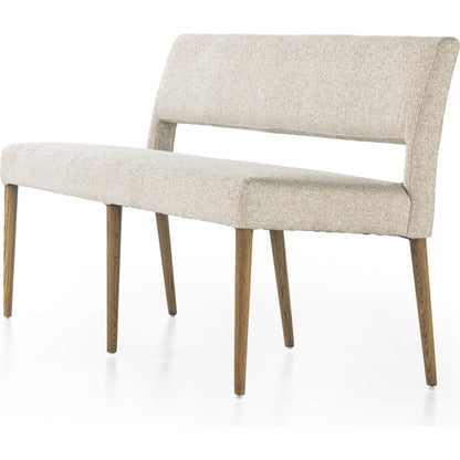Joseph Dining Bench by Four Hands in light camel, toasted nettlewood. Made from 100% polyester, solid nettlewood in a coastal style.