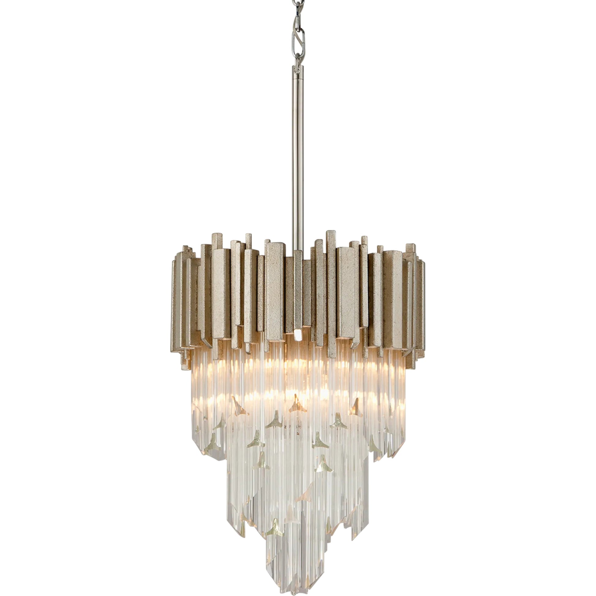 Mystique Pendant by Corbett in warm silver leaf. Made from unique in a modern style.