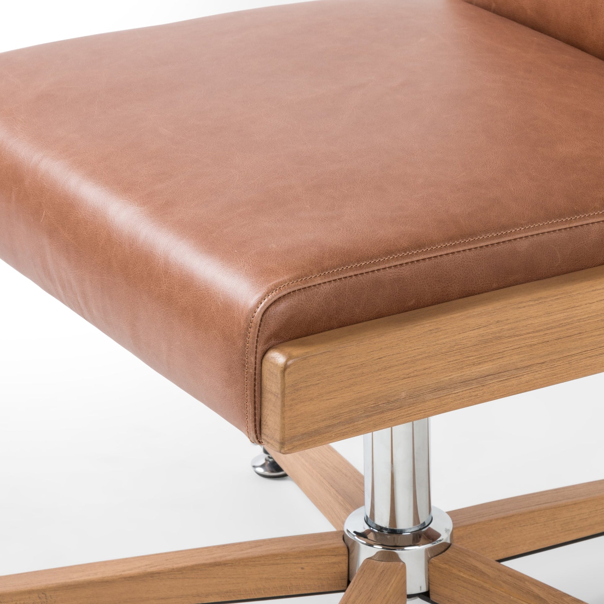 Carla Desk Chair by Four Hands. Made from 100% polyester, solid oak in a modern style.