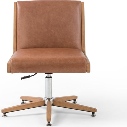 Carla Desk Chair by Four Hands. Made from 100% polyester, solid oak in a modern style.