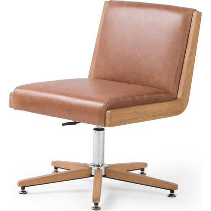 Carla Desk Chair by Four Hands. Made from 100% polyester, solid oak in a modern style.