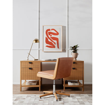 Carla Desk Chair by Four Hands. Made from 100% polyester, solid oak in a modern style.