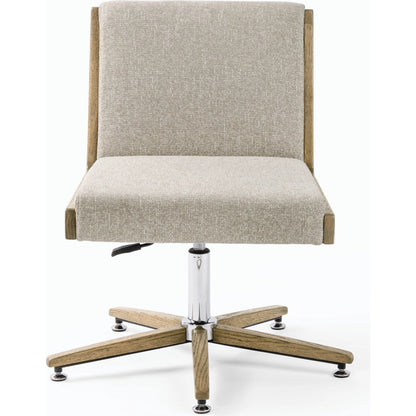 Carla Desk Chair by Four Hands. Made from 100% polyester, solid oak in a modern style.