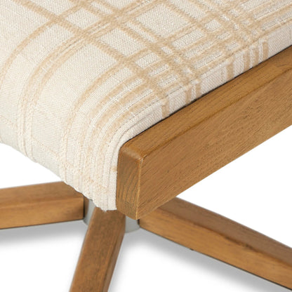 Carla Desk Chair by Four Hands in sheffield ivory, smoked grey. Made from 100% polyester, solid oak in a modern style.