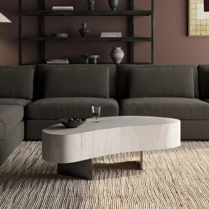Avett Coffee Table by Four Hands. Made from guanacaste veneer, iron, thick guanacaste veneer in a eclectic & global style.