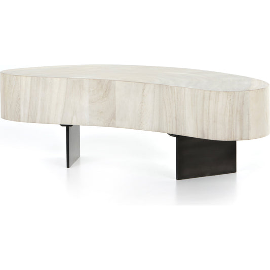 Avett Coffee Table by Four Hands. Made from guanacaste veneer, iron, thick guanacaste veneer in a eclectic & global style.
