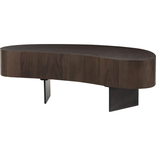 Avett Coffee Table by Four Hands. Made from guanacaste veneer, iron, thick guanacaste veneer in a eclectic & global style.