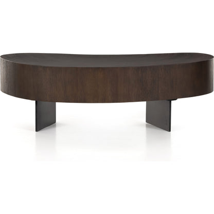 Avett Coffee Table by Four Hands. Made from guanacaste veneer, iron, thick guanacaste veneer in a eclectic & global style.