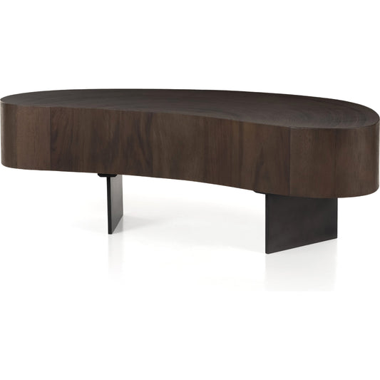 Avett Coffee Table by Four Hands. Made from guanacaste veneer, iron, thick guanacaste veneer in a eclectic & global style.