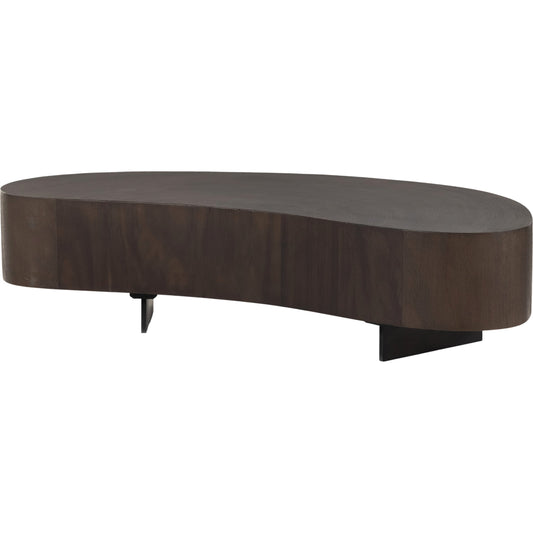 Avett Coffee Table by Four Hands. Made from guanacaste veneer, iron, thick guanacaste veneer in a eclectic & global style.
