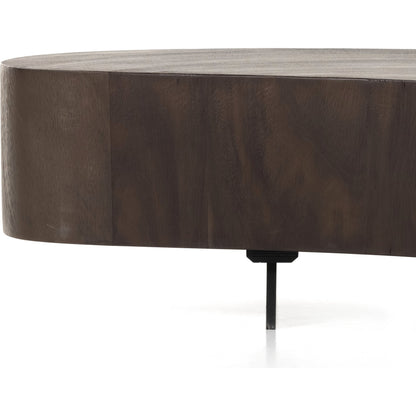 Avett Coffee Table by Four Hands. Made from guanacaste veneer, iron, thick guanacaste veneer in a eclectic & global style.