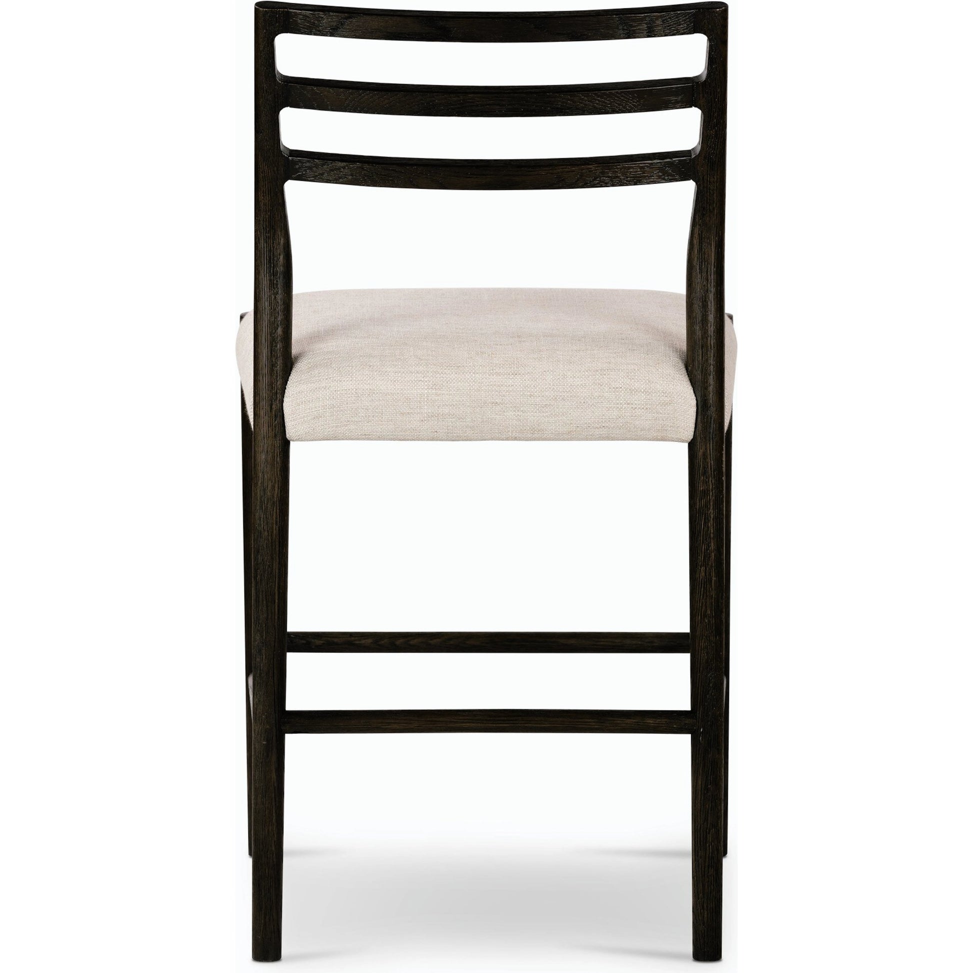 Glenmore Counter Stool by Four Hands in essence natural. Made from 49% viscose (rayon), 22% flax, linen, 18% polyester, 11% cotton, solid oak, 100% polyurethane foam pad in a modern style.