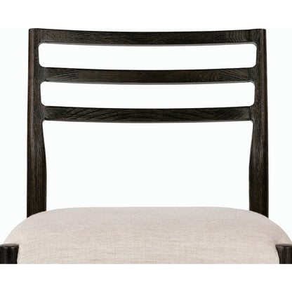 Glenmore Counter Stool by Four Hands in essence natural. Made from 49% viscose (rayon), 22% flax, linen, 18% polyester, 11% cotton, solid oak, 100% polyurethane foam pad in a modern style.