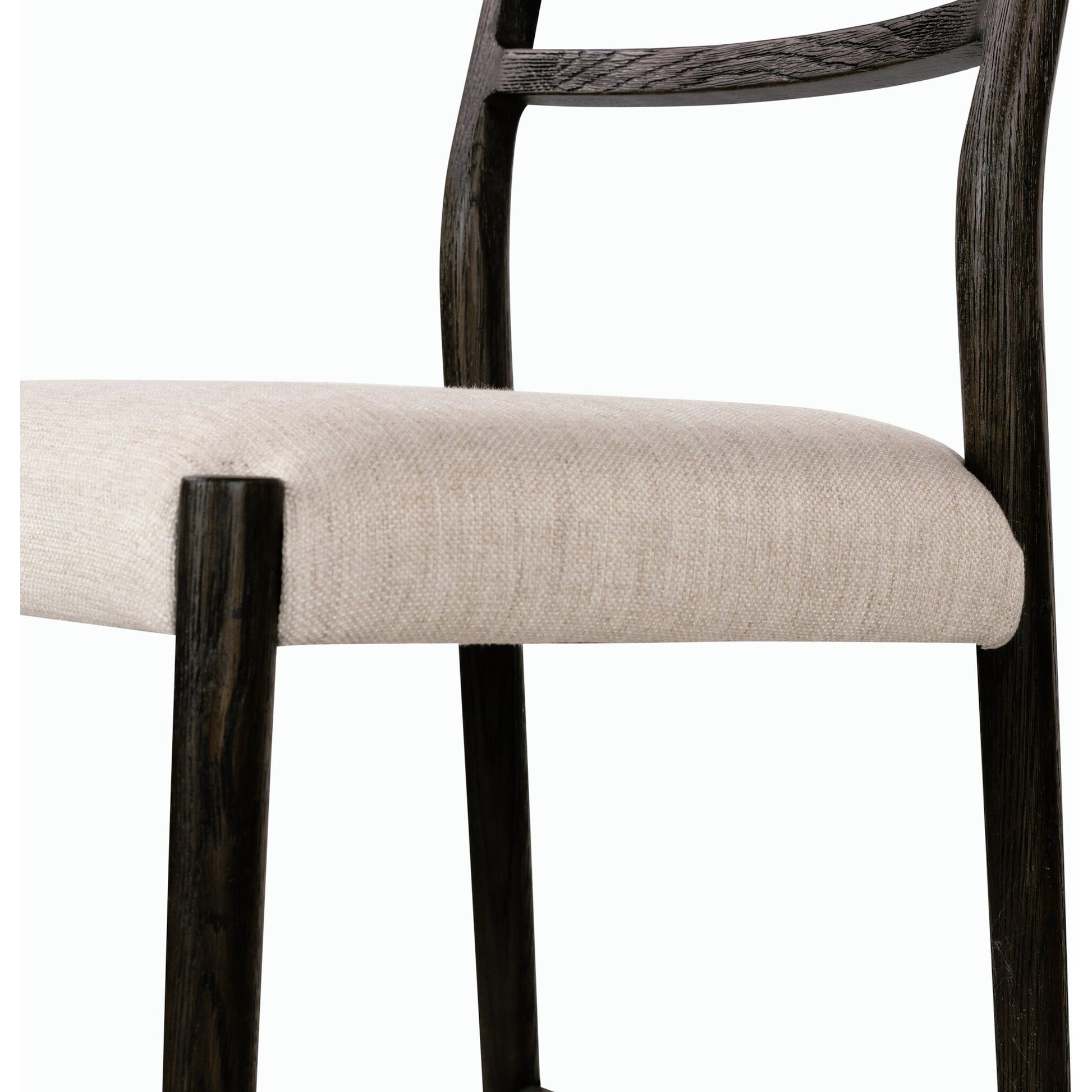 Glenmore Counter Stool by Four Hands in essence natural. Made from 49% viscose (rayon), 22% flax, linen, 18% polyester, 11% cotton, solid oak, 100% polyurethane foam pad in a modern style.
