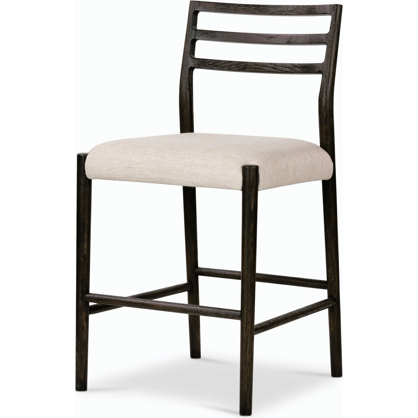 002 SI-2001364 | Primary Silo | Glenmore Counter Stool by Four Hands in essence natural. Made from 49% viscose (rayon), 22% flax, linen, 18% polyester, 11% cotton, solid oak, 100% polyurethane foam pad in a modern style.