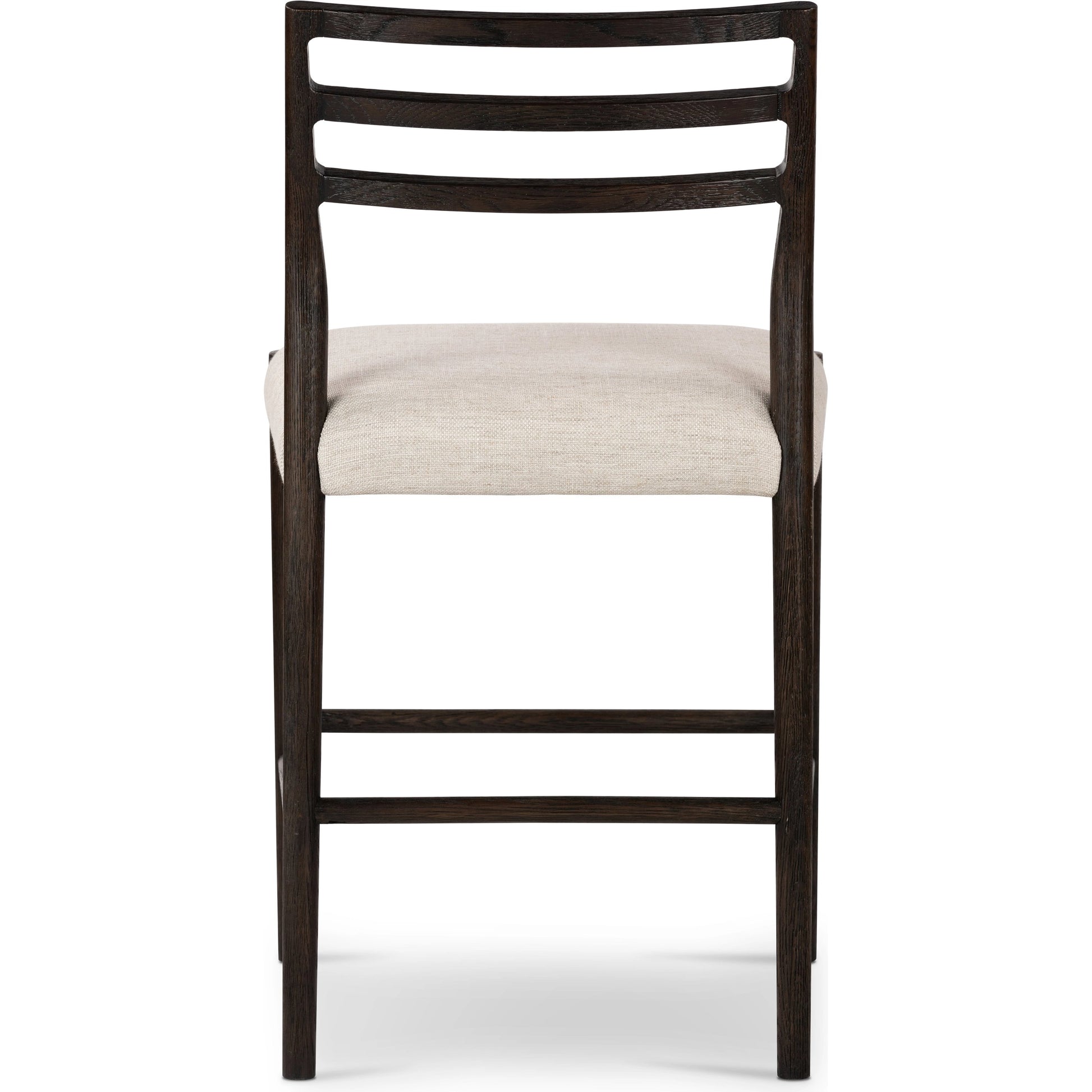 Glenmore Counter Stool by Four Hands in essence natural. Made from 49% viscose (rayon), 22% flax, linen, 18% polyester, 11% cotton, solid oak, 100% polyurethane foam pad in a modern style.