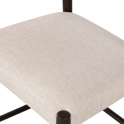 Glenmore Counter Stool by Four Hands in essence natural. Made from 49% viscose (rayon), 22% flax, linen, 18% polyester, 11% cotton, solid oak, 100% polyurethane foam pad in a modern style.