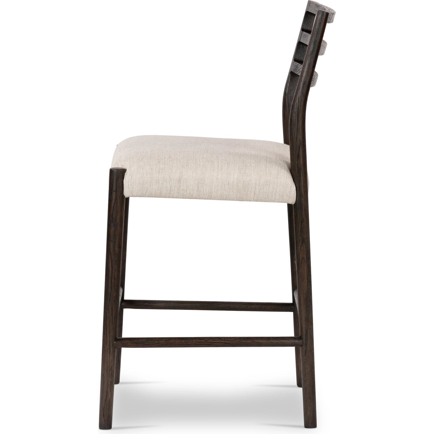 015 SI-2001364 | Additional Silo | Glenmore Counter Stool by Four Hands in essence natural. Made from 49% viscose (rayon), 22% flax, linen, 18% polyester, 11% cotton, solid oak, 100% polyurethane foam pad in a modern style.