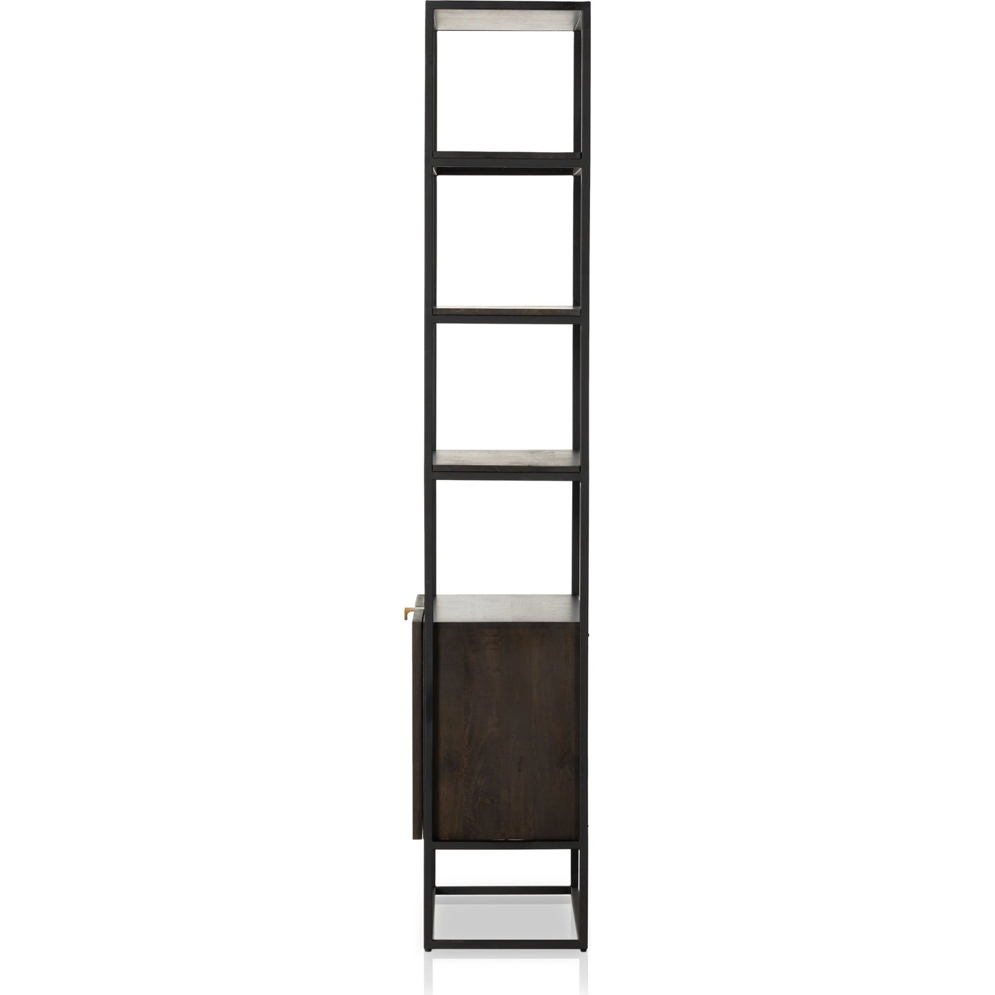 009 SI-1977436 | Additional Silo | Kelby Bookcase by Four Hands in carved vintage brown. Made from iron, solid mango in a modern style.