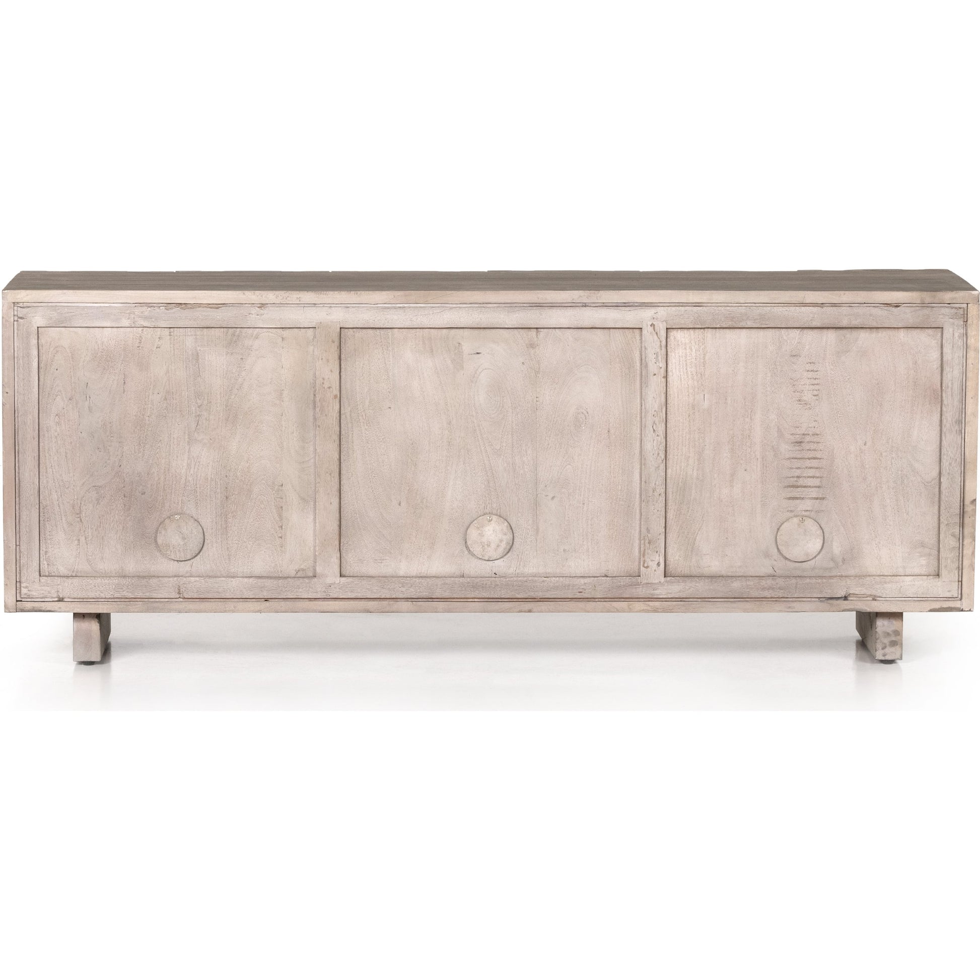 Rivka Media Console by Four Hands. Made from solid mixed reclaimed wood in a modern style.