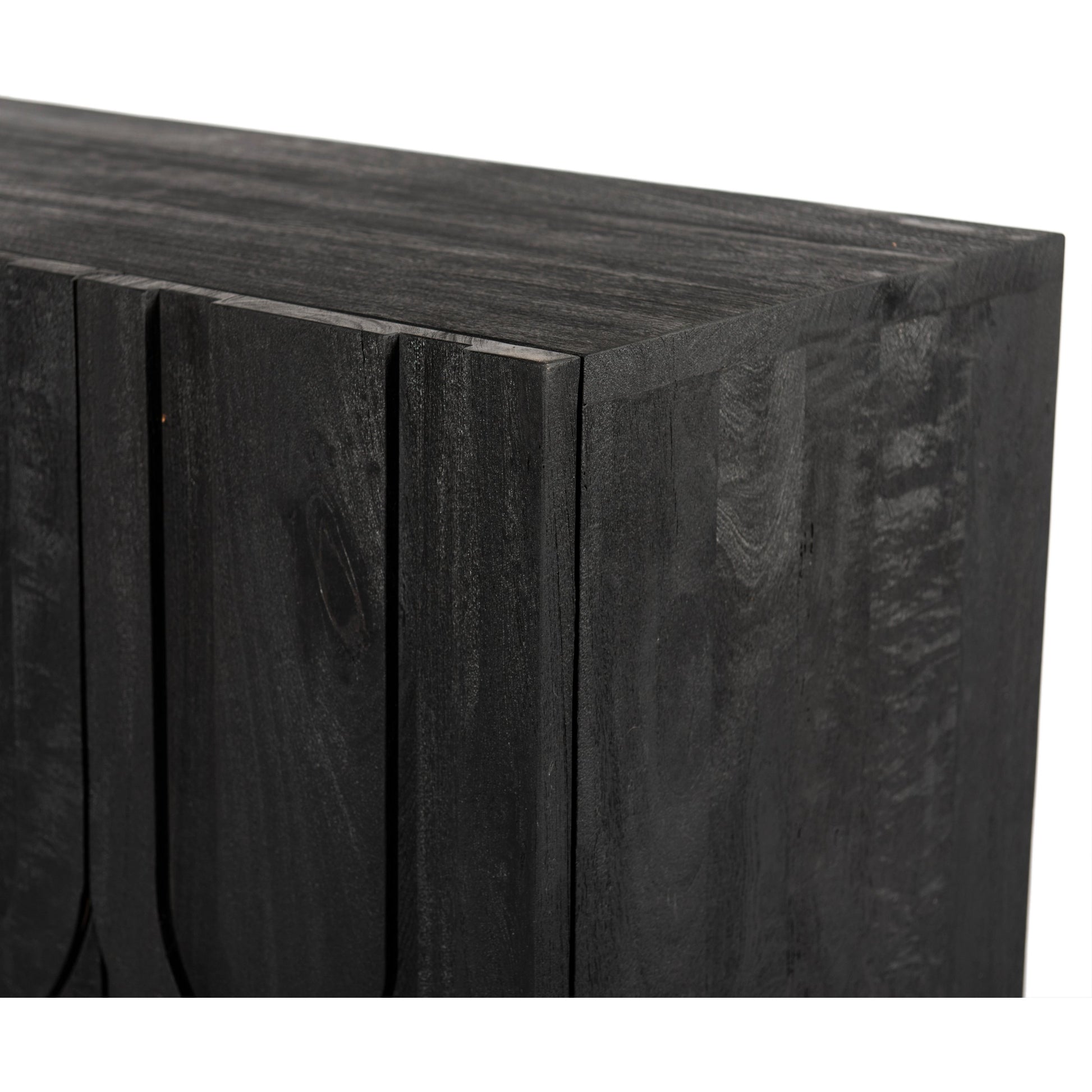 Rivka Media Console by Four Hands. Made from solid mixed reclaimed wood in a modern style.