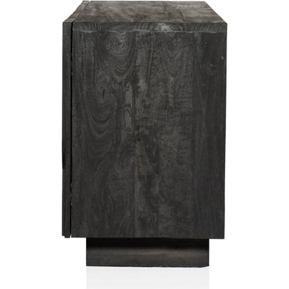 Rivka Media Console by Four Hands. Made from solid mixed reclaimed wood in a modern style.