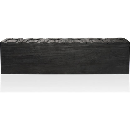 Rivka Media Console by Four Hands. Made from solid mixed reclaimed wood in a modern style.