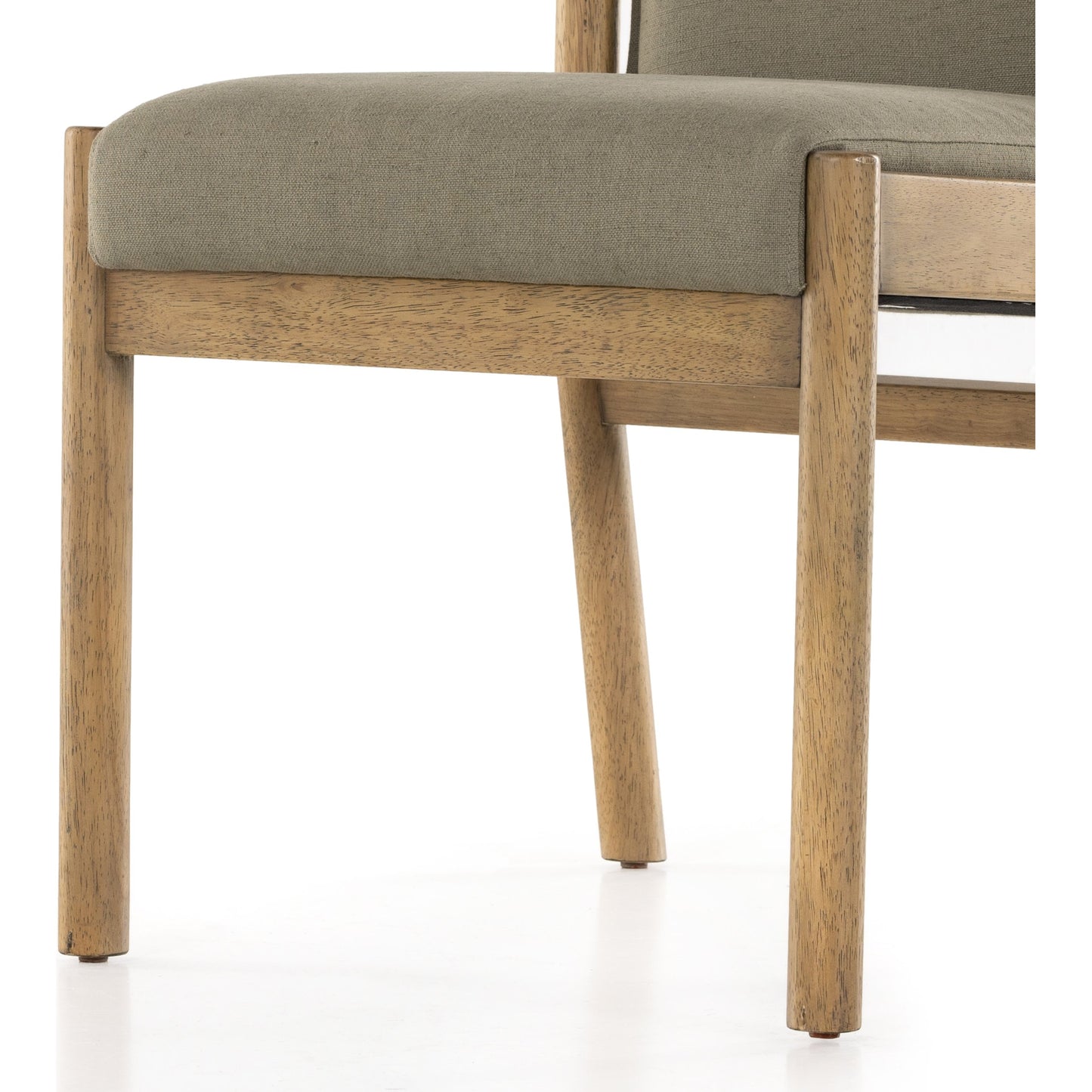 007 SI-1901445 | Additional Silo | Hito Dining Chair by Four Hands in villa olive and burnished parawood. Made from 62% cotton, 20% flax, linen, 18% viscose (rayon), solid parawood, stainless steel in a transitional style.