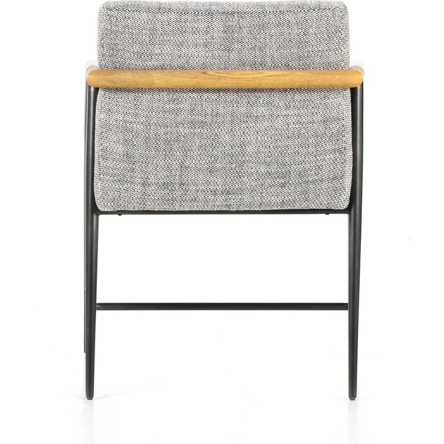 025 SI-1798694 | Additional Silo | Rowen Dining Chair by Four Hands in thames raven, toasted oak, carbon black. Made from 66% polyester, 19% acrylic, 15% flax, linen, stainless steel, solid oak in a modern style.