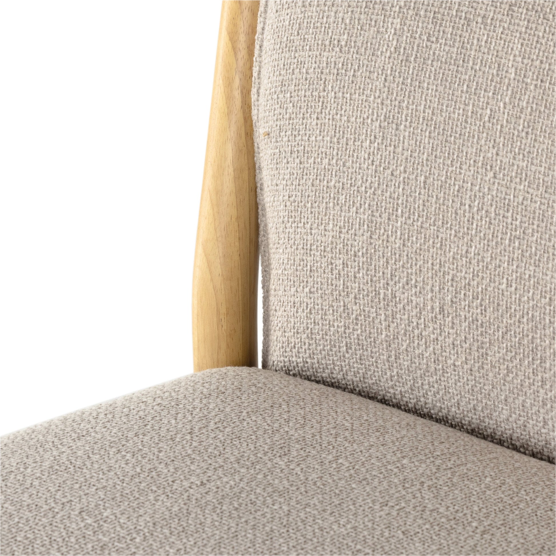 Hito Counter Stool by Four Hands in gibson taupe, smoked natural parawood. Made from 97% polyester, 3% acrylic, solid parawood, stainless steel in a modern style.