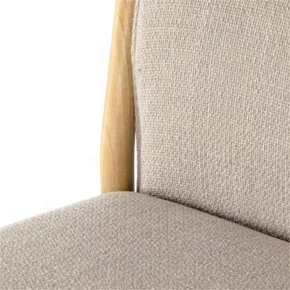 Hito Counter Stool by Four Hands in gibson taupe, smoked natural parawood. Made from 97% polyester, 3% acrylic, solid parawood, stainless steel in a modern style.