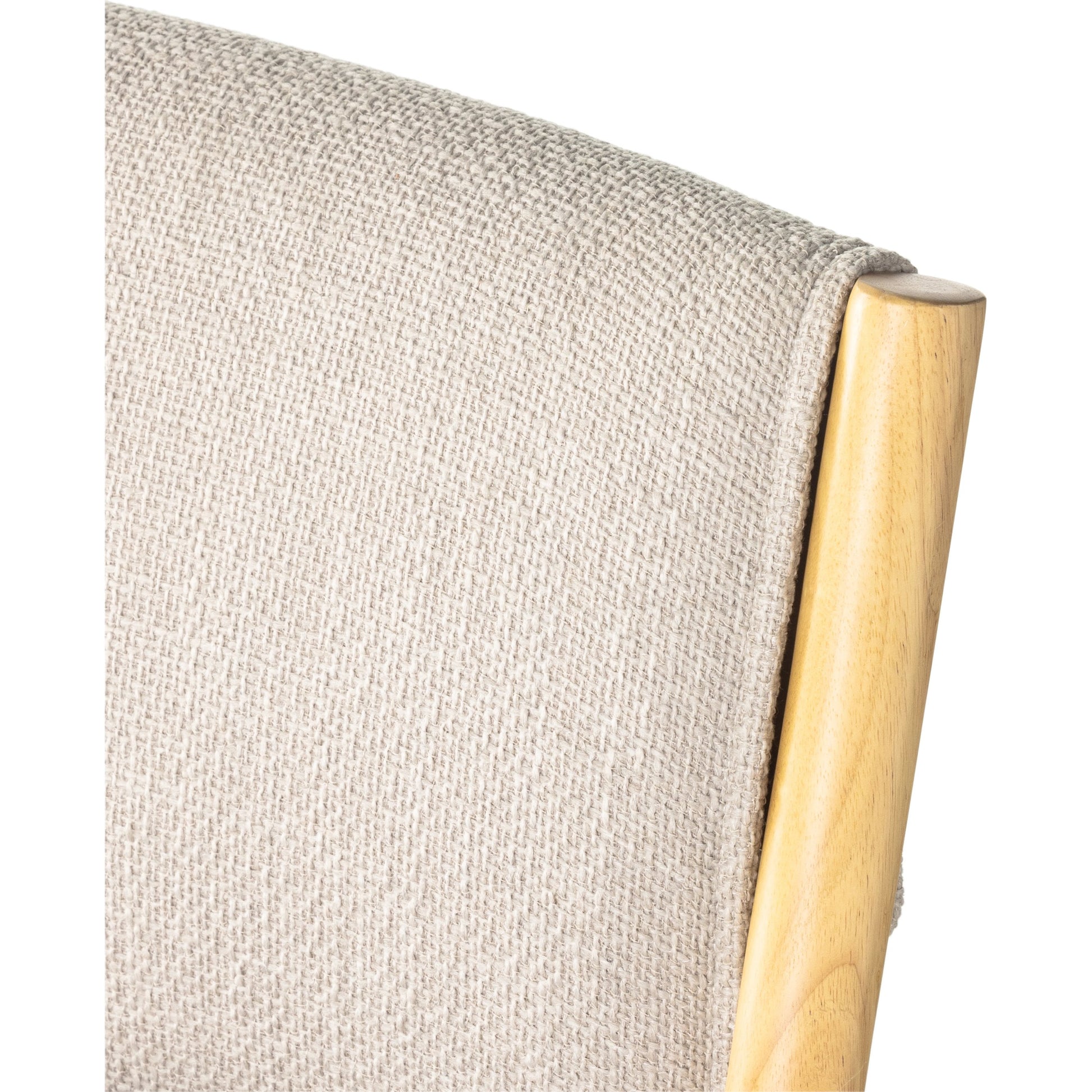 Hito Counter Stool by Four Hands in gibson taupe, smoked natural parawood. Made from 97% polyester, 3% acrylic, solid parawood, stainless steel in a modern style.